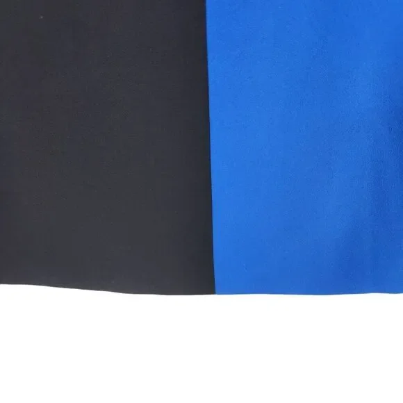 ALICE + OLIVIA Dress Womens 4 Black Blue Colorblock Sleeveless Mini Retro Shift - Picture 3 of 9